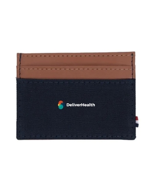 Houston Card Wallet- Navy Blue with Tan